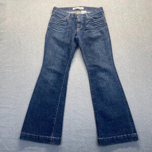 Gap Jeans Womens 2 Boot Cut Long Lean Mid Rise Dark Wash Denim Stretch 30x29